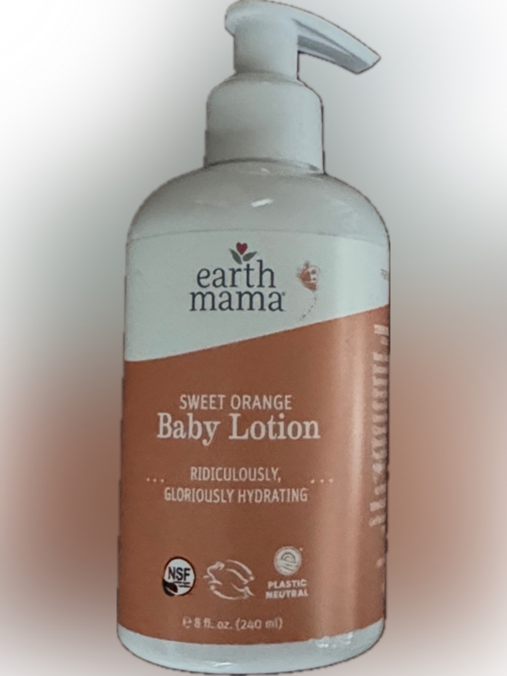 NEW! earth mama Baby Lotion SWEET ORANGE Organic Unopened Pump FOR EVERYONE 8 oz